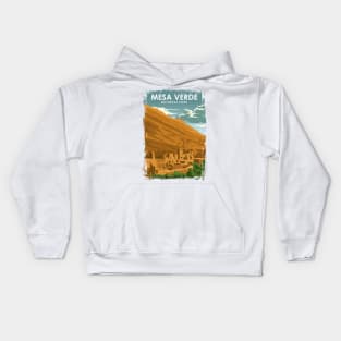 Mesa Verde National Park Vintage Travel Poster Kids Hoodie